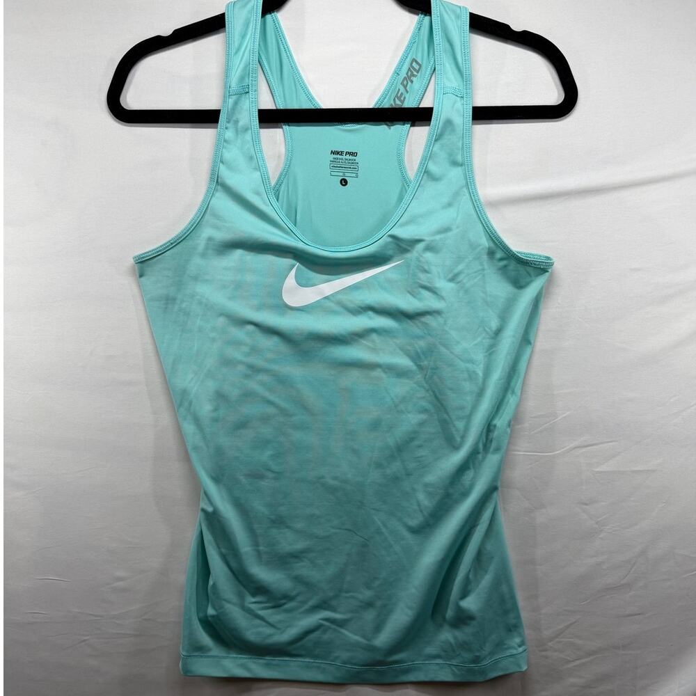 Nike Pro Women's Running Racerback Tank Dri-FIT Size Large Mint Green/Seafoam
